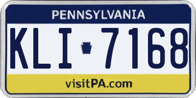 PA license plate KLI7168