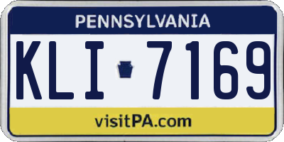 PA license plate KLI7169