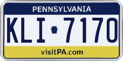 PA license plate KLI7170