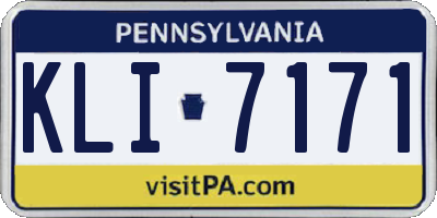 PA license plate KLI7171