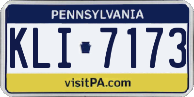 PA license plate KLI7173