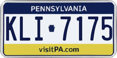 PA license plate KLI7175