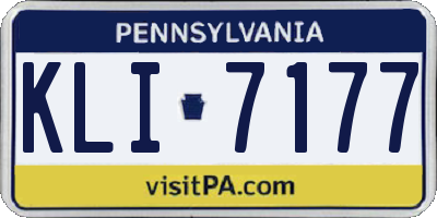 PA license plate KLI7177