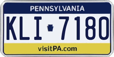PA license plate KLI7180