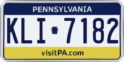 PA license plate KLI7182