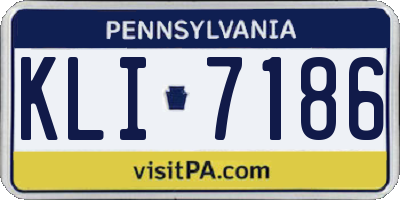 PA license plate KLI7186