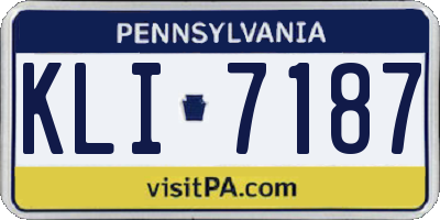 PA license plate KLI7187