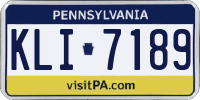 PA license plate KLI7189