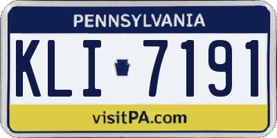 PA license plate KLI7191