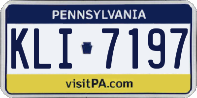 PA license plate KLI7197