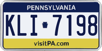 PA license plate KLI7198