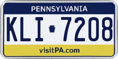 PA license plate KLI7208