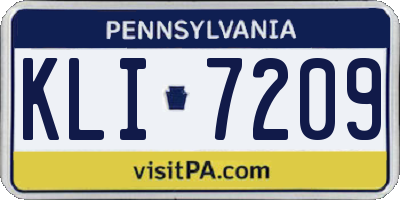PA license plate KLI7209