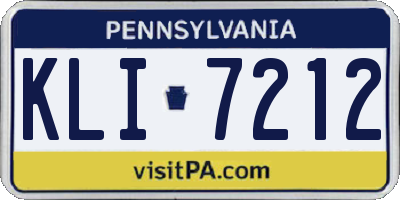 PA license plate KLI7212