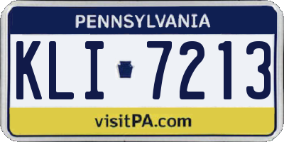 PA license plate KLI7213