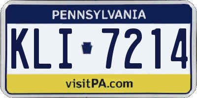 PA license plate KLI7214