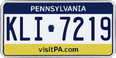 PA license plate KLI7219