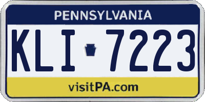PA license plate KLI7223