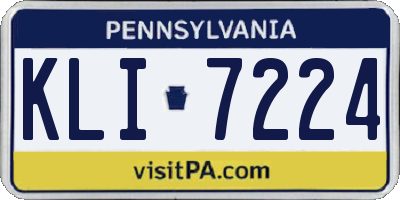 PA license plate KLI7224