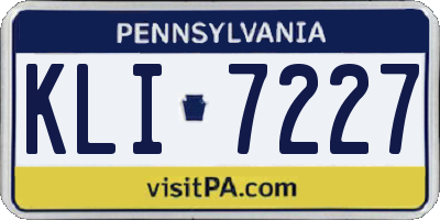PA license plate KLI7227