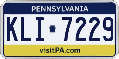 PA license plate KLI7229