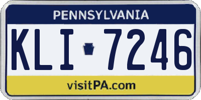 PA license plate KLI7246