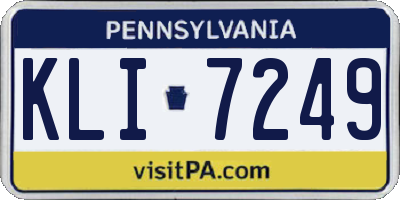 PA license plate KLI7249