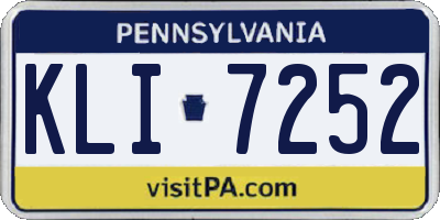 PA license plate KLI7252
