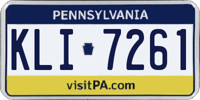 PA license plate KLI7261