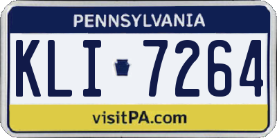 PA license plate KLI7264