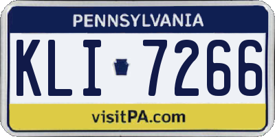 PA license plate KLI7266