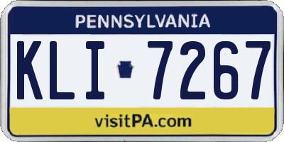 PA license plate KLI7267