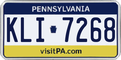 PA license plate KLI7268
