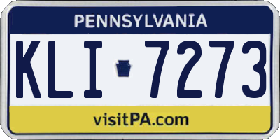 PA license plate KLI7273