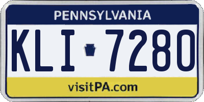 PA license plate KLI7280