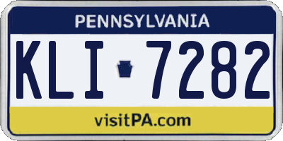 PA license plate KLI7282