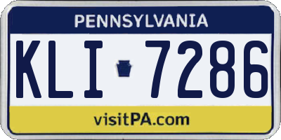 PA license plate KLI7286
