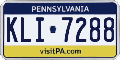 PA license plate KLI7288