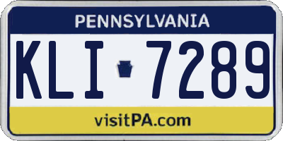 PA license plate KLI7289