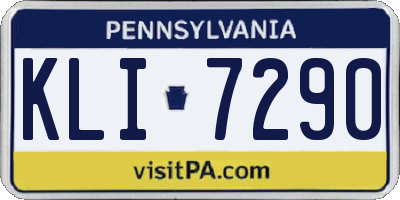 PA license plate KLI7290