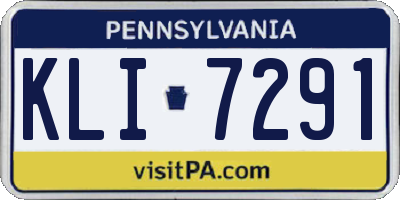 PA license plate KLI7291