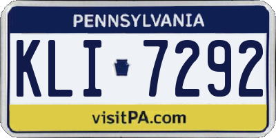 PA license plate KLI7292