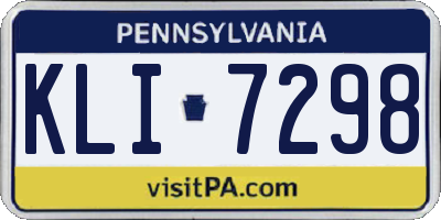 PA license plate KLI7298