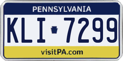PA license plate KLI7299