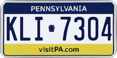 PA license plate KLI7304