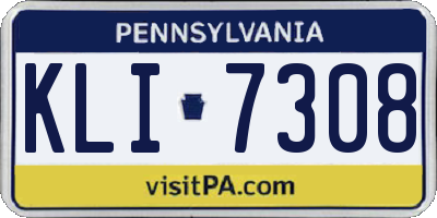 PA license plate KLI7308