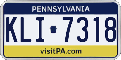PA license plate KLI7318