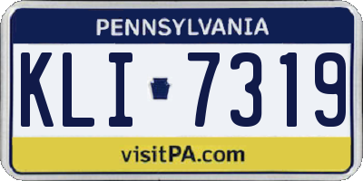 PA license plate KLI7319