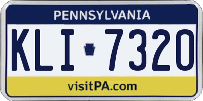 PA license plate KLI7320