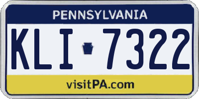 PA license plate KLI7322